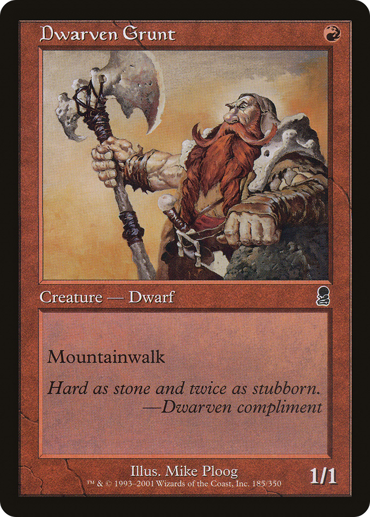 Dwarven Grunt (ODY-185) - Odyssey Foil - Premium MTG Single from Wizards of the Coast - Just $12.92! Shop now at Game Crave Tournament Store