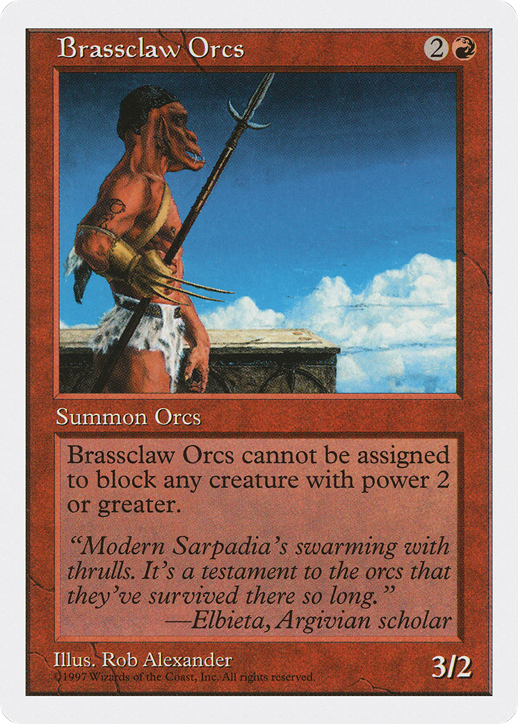 Brassclaw Orcs (5ED-213) - Fifth Edition - Premium MTG Single from Wizards of the Coast - Just $0.08! Shop now at Game Crave Tournament Store