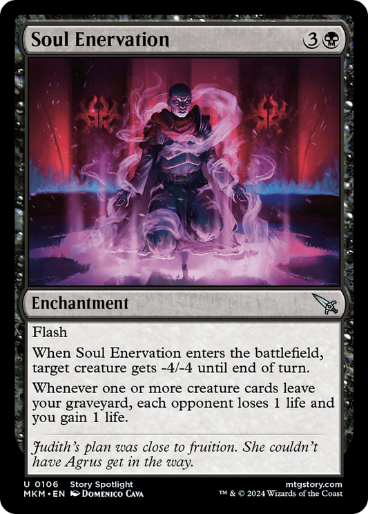 Soul Enervation (MKM-106) - Murders at Karlov Manor - Premium MTG Single from Wizards of the Coast - Just $0.25! Shop now at Game Crave Tournament Store
