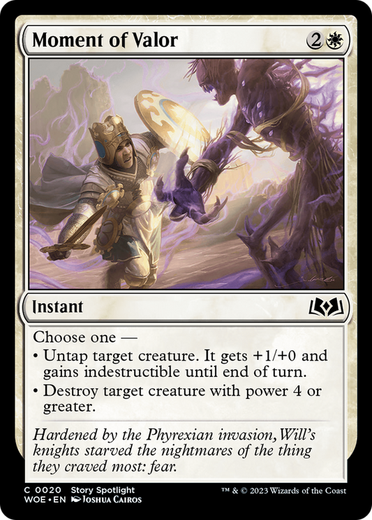 Moment of Valor (WOE-020) - Wilds of Eldraine - Premium MTG Single from Wizards of the Coast - Just $0.25! Shop now at Game Crave Tournament Store