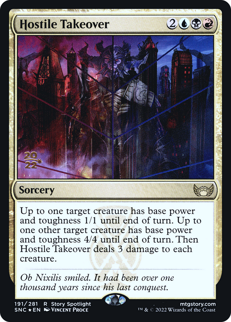 Hostile Takeover (PSNC-191S) - Streets of New Capenna Promos Foil - Premium MTG Single from Wizards of the Coast - Just $0.26! Shop now at Game Crave Tournament Store