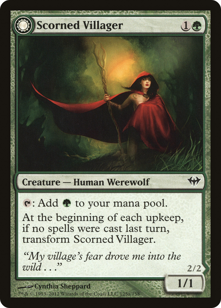 Scorned Villager // Moonscarred Werewolf (DKA-125) - Dark Ascension: (Double Faced Transform) - Premium MTG Single from Wizards of the Coast - Just $0.26! Shop now at Game Crave Tournament Store