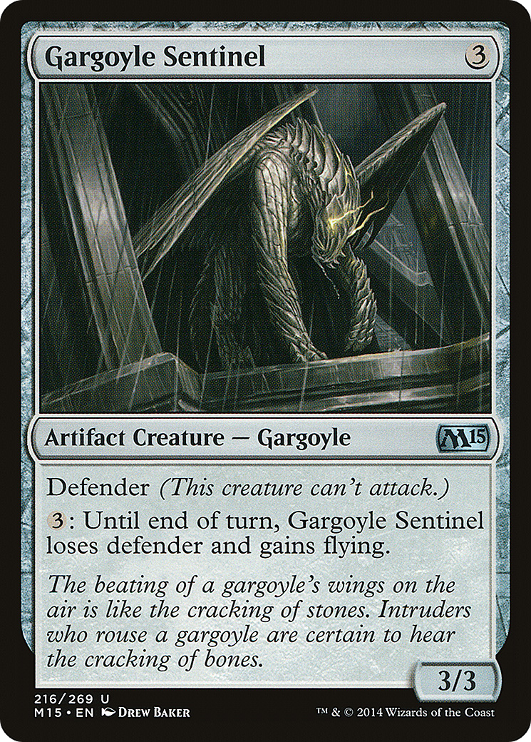 Gargoyle Sentinel (M15-216) - Magic 2015 - Premium MTG Single from Wizards of the Coast - Just $0.25! Shop now at Game Crave Tournament Store
