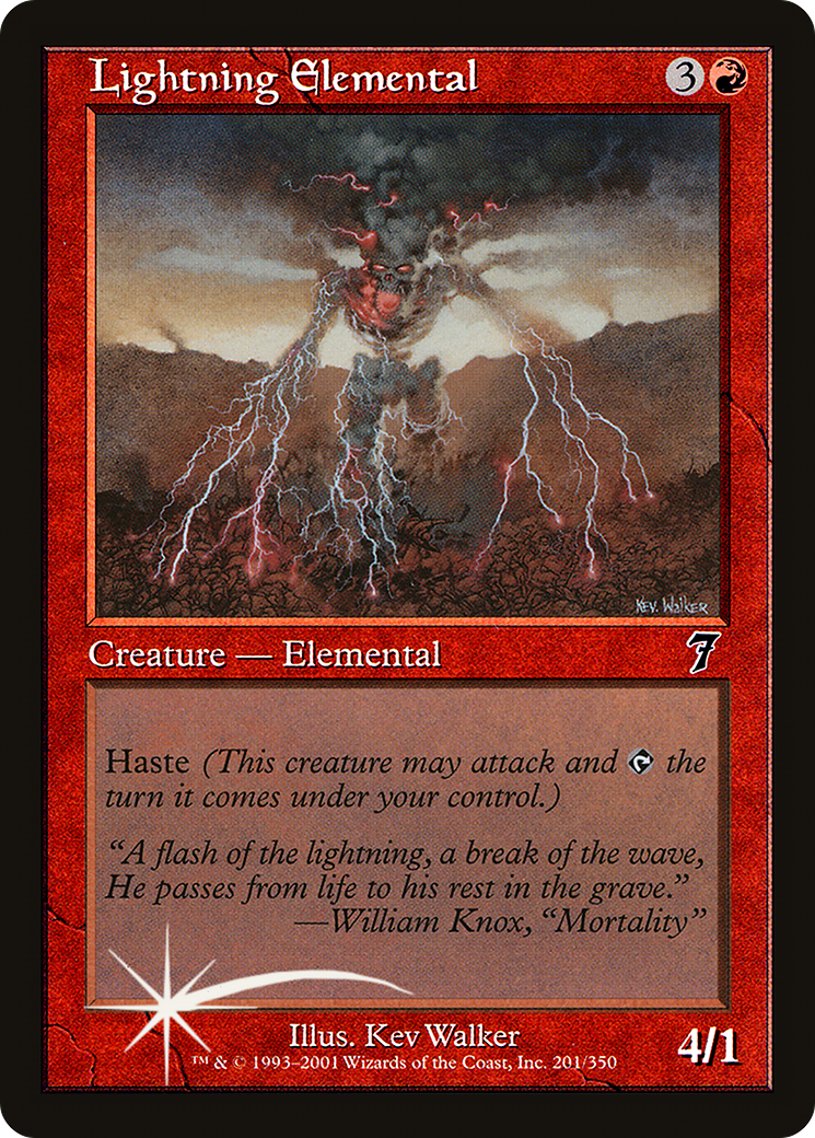 Lightning Elemental (7ED-201★) - Seventh Edition Foil - Premium MTG Single from Wizards of the Coast - Just $1.38! Shop now at Game Crave Tournament Store