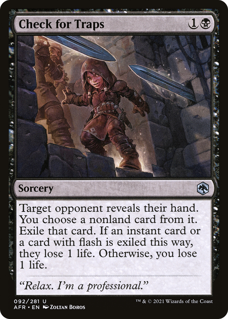 Check for Traps (AFR-092) - Adventures in the Forgotten Realms - Premium MTG Single from Wizards of the Coast - Just $0.08! Shop now at Game Crave Tournament Store