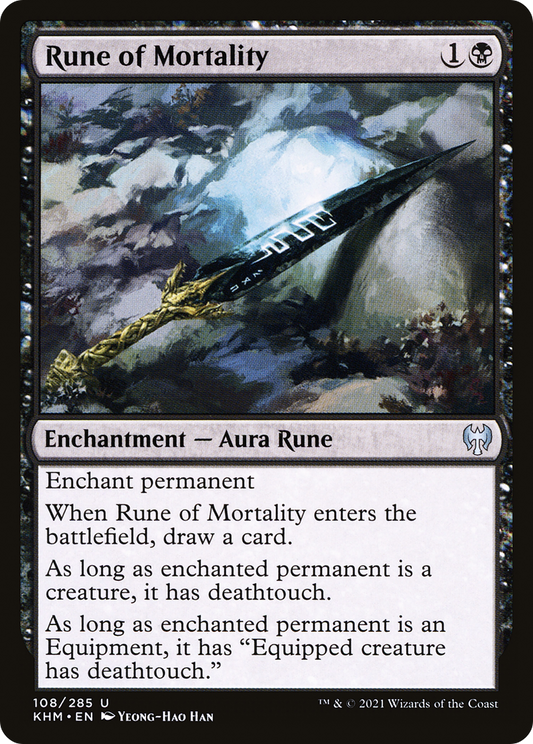 Rune of Mortality (KHM-108) - Kaldheim - Premium MTG Single from Wizards of the Coast - Just $0.25! Shop now at Game Crave Tournament Store