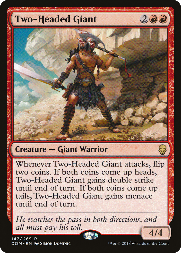Two-Headed Giant (DOM-147) - Dominaria Foil - Premium MTG Single from Wizards of the Coast - Just $0.48! Shop now at Game Crave Tournament Store