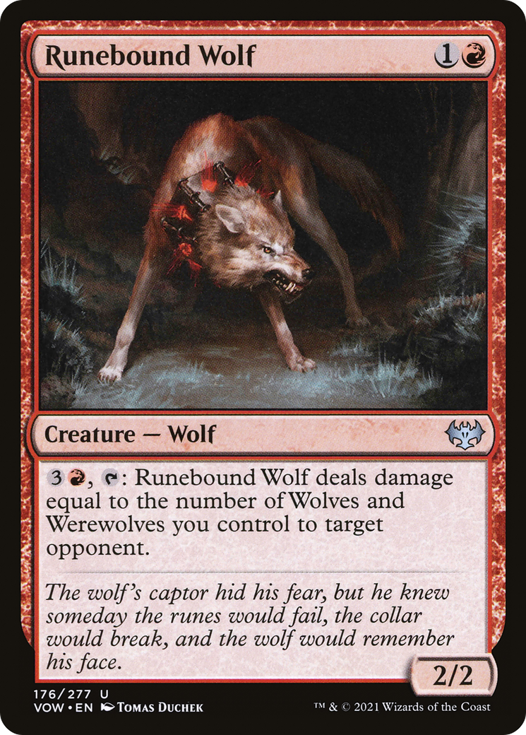 Runebound Wolf (VOW-176) - Innistrad: Crimson Vow Foil - Premium MTG Single from Wizards of the Coast - Just $0.08! Shop now at Game Crave Tournament Store
