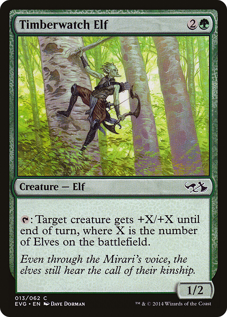 Timberwatch Elf (EVG-013) - Duel Decks Anthology: Elves vs. Goblins - Premium MTG Single from Wizards of the Coast - Just $0.46! Shop now at Game Crave Tournament Store
