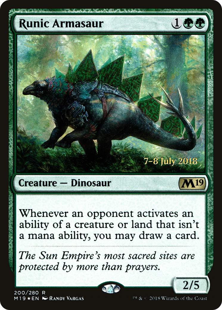 Runic Armasaur (PM19-200S) - Core Set 2019 Promos Foil - Premium MTG Single from Wizards of the Coast - Just $2.77! Shop now at Game Crave Tournament Store
