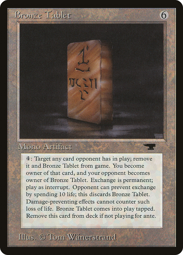 Bronze Tablet (ATQ-042) - Antiquities - Premium MTG Single from Wizards of the Coast - Just $2.38! Shop now at Game Crave Tournament Store