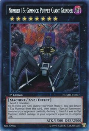 Number 15: Gimmick Puppet Giant Grinder (NUMH-EN027) - Number Hunters 1st Edition - Premium Yugioh Single from Konami - Just $2.26! Shop now at Game Crave Tournament Store