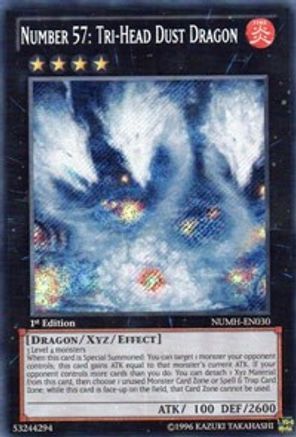 Number 57: Tri-Head Dust Dragon (NUMH-EN030) - Number Hunters Unlimited - Premium Yugioh Single from Konami - Just $0.93! Shop now at Game Crave Tournament Store
