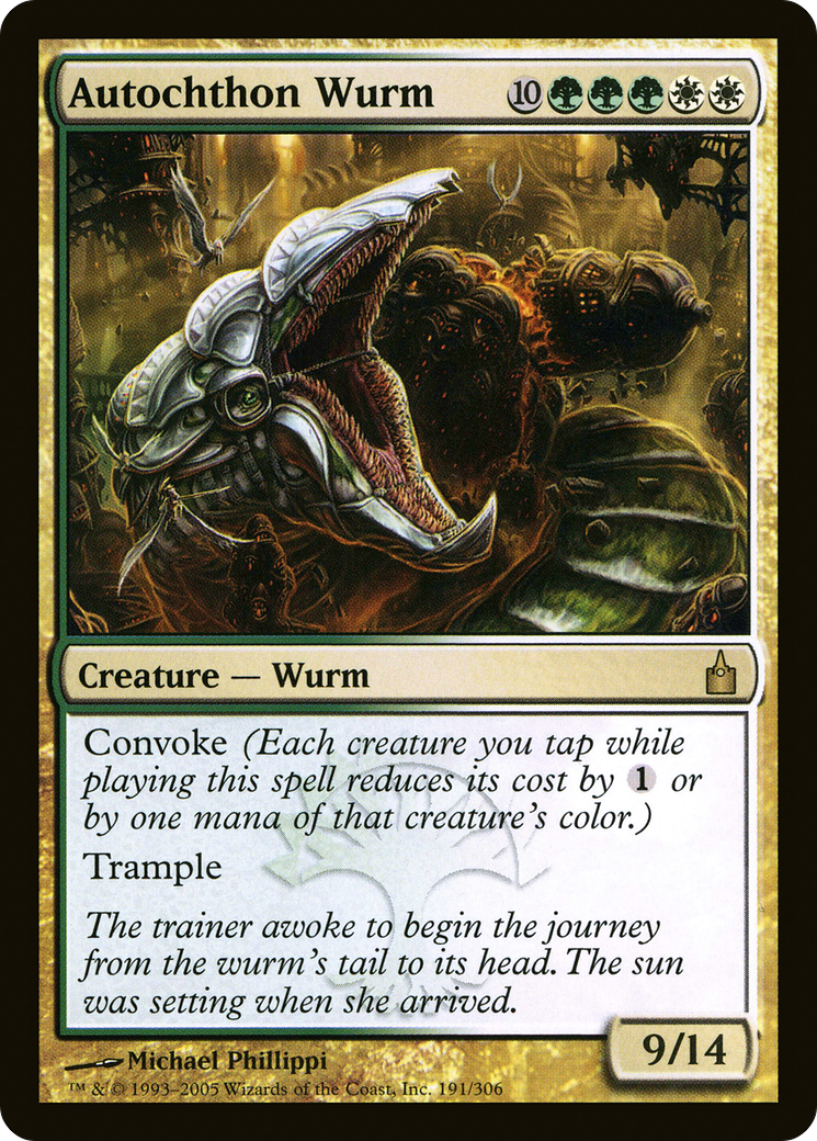 Autochthon Wurm (RAV-191) - Ravnica: City of Guilds - Premium MTG Single from Wizards of the Coast - Just $0.67! Shop now at Game Crave Tournament Store