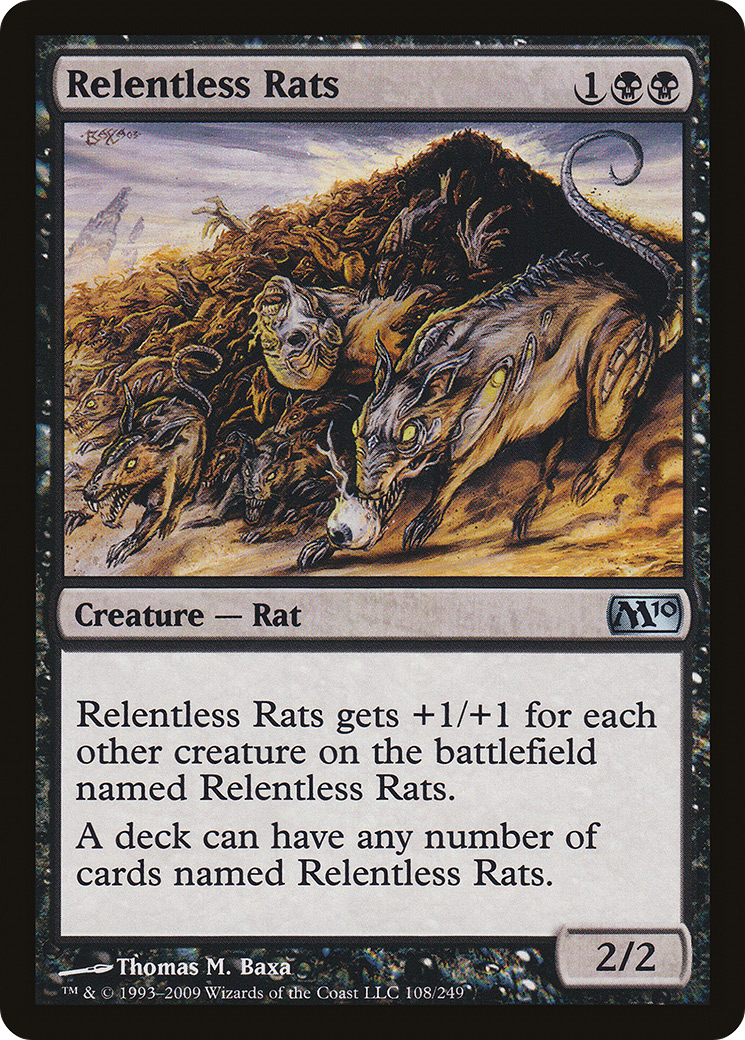 Relentless Rats (M10-108) - Magic 2010 - Premium MTG Single from Wizards of the Coast - Just $2.30! Shop now at Game Crave Tournament Store