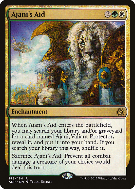 Ajani's Aid (AER-188) - Aether Revolt - Premium MTG Single from Wizards of the Coast - Just $0.08! Shop now at Game Crave Tournament Store