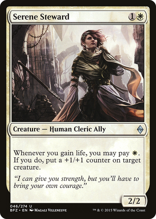 Serene Steward (BFZ-046) - Battle for Zendikar - Premium MTG Single from Wizards of the Coast - Just $0.08! Shop now at Game Crave Tournament Store