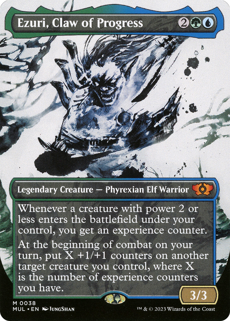 Ezuri, Claw of Progress (MUL-038) - Multiverse Legends: (Showcase) (Borderless) Foil - Premium MTG Single from Wizards of the Coast - Just $0.40! Shop now at Game Crave Tournament Store