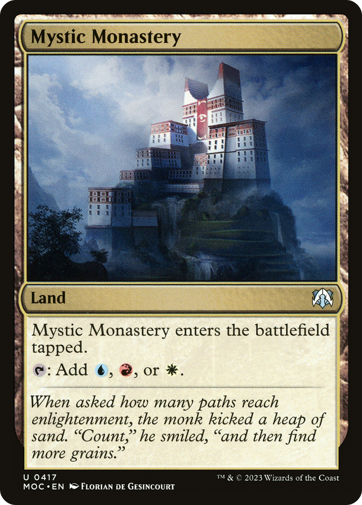 Mystic Monastery (MOC-417) - March of the Machine Commander - Premium MTG Single from Wizards of the Coast - Just $0.25! Shop now at Game Crave Tournament Store