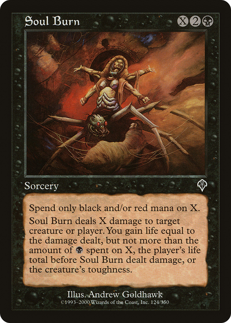 Soul Burn (INV-124) - Invasion - Premium MTG Single from Wizards of the Coast - Just $0.25! Shop now at Game Crave Tournament Store