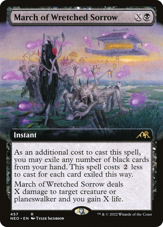 March of Wretched Sorrow (NEO-457) - Kamigawa: Neon Dynasty: (Extended Art) Foil - Premium MTG Single from Wizards of the Coast - Just $0.42! Shop now at Game Crave Tournament Store