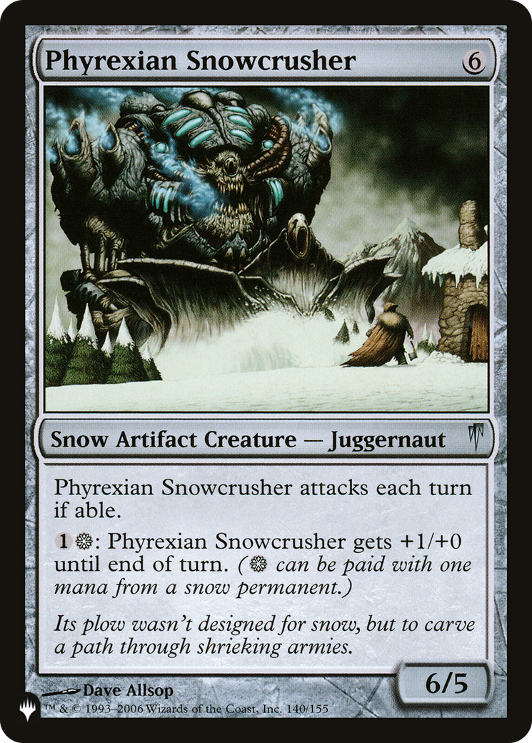 Phyrexian Snowcrusher (PLIST-1006) - The List - Premium MTG Single from Wizards of the Coast - Just $0.08! Shop now at Game Crave Tournament Store