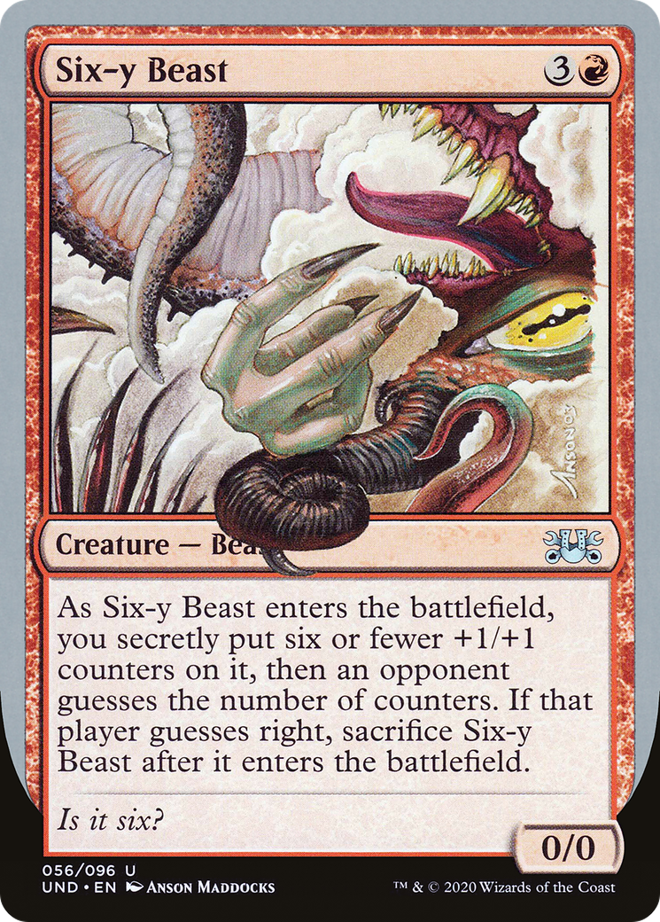 Six-y Beast (UND-056) - Unsanctioned - Premium MTG Single from Wizards of the Coast - Just $0.08! Shop now at Game Crave Tournament Store