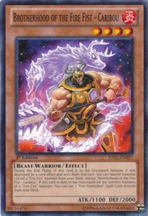 Brotherhood of the Fire Fist - Caribou (JOTL-EN027) - Judgment of the Light Unlimited - Premium Yugioh Single from Konami - Just $0.25! Shop now at Game Crave Tournament Store