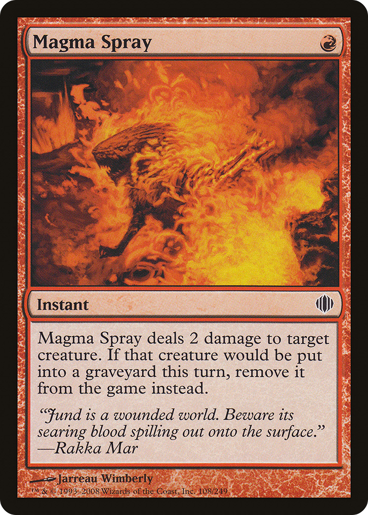 Magma Spray (ALA-108) - Shards of Alara Foil - Premium MTG Single from Wizards of the Coast - Just $0.11! Shop now at Game Crave Tournament Store
