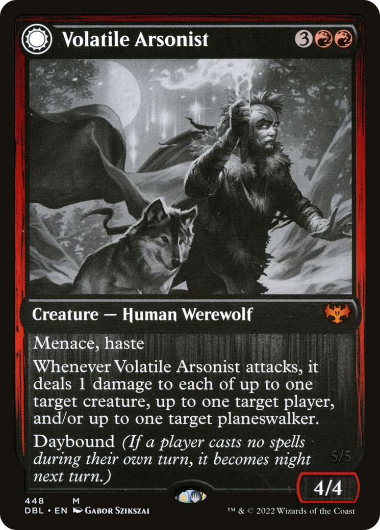 Volatile Arsonist // Dire-Strain Anarchist (DBL-448) - Innistrad: Double Feature: (Double Faced Transform) Foil - Premium MTG Single from Wizards of the Coast - Just $0.75! Shop now at Game Crave Tournament Store