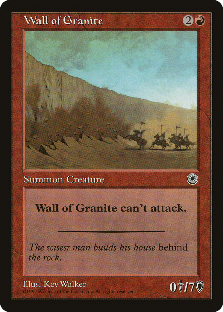 Wall of Granite (POR-155) - Portal - Premium MTG Single from Wizards of the Coast - Just $0.08! Shop now at Game Crave Tournament Store