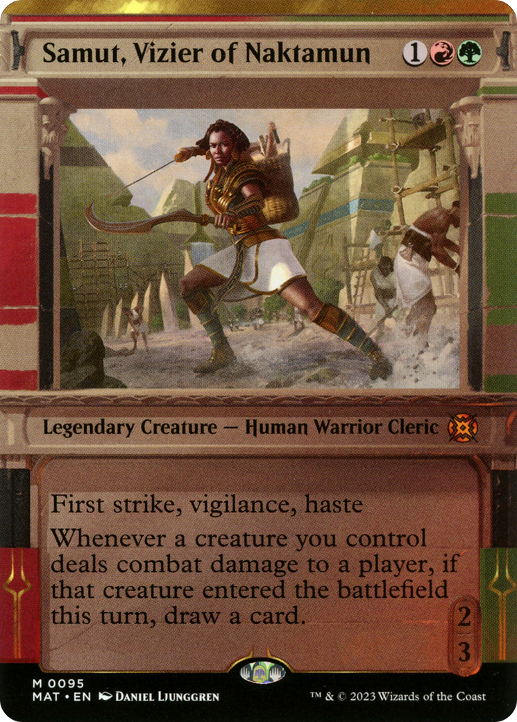 Samut, Vizier of Naktamun (MAT-095) - March of the Machine: The Aftermath: (Showcase) (Borderless) Foil - Premium MTG Single from Wizards of the Coast - Just $0.34! Shop now at Game Crave Tournament Store