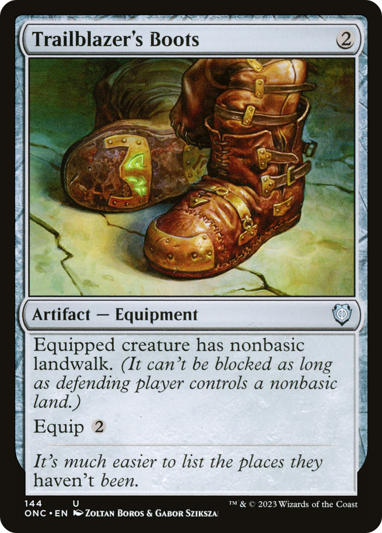 Trailblazer's Boots (ONC-144) - Phyrexia: All Will Be One Commander - Premium MTG Single from Wizards of the Coast - Just $2.02! Shop now at Game Crave Tournament Store