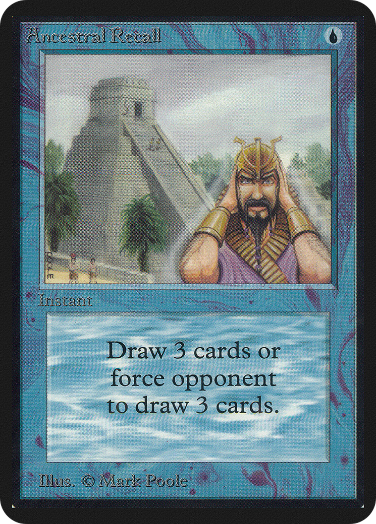 Ancestral Recall (LEA-047) - Limited Edition Alpha - Premium MTG Single from Wizards of the Coast - Just $0! Shop now at Game Crave Tournament Store
