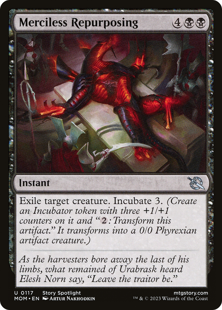 Merciless Repurposing (MOM-117) - March of the Machine - Premium MTG Single from Wizards of the Coast - Just $0.08! Shop now at Game Crave Tournament Store