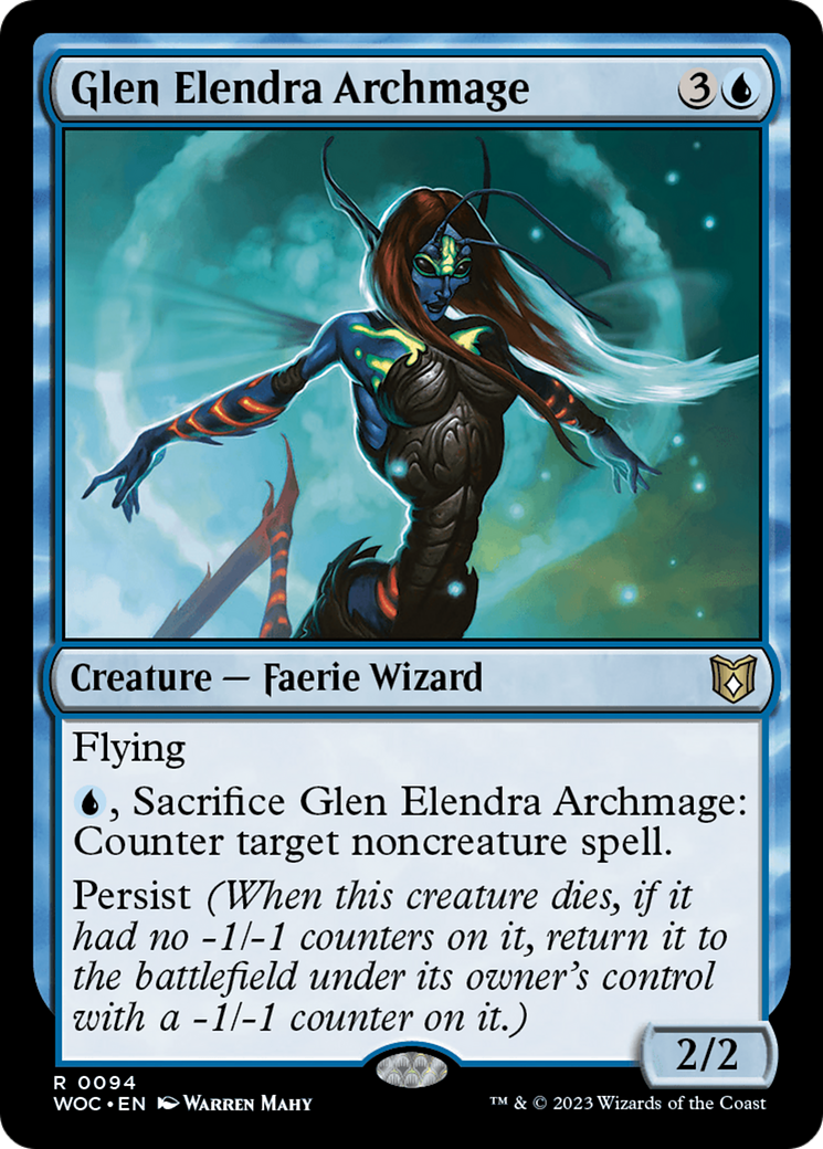 Glen Elendra Archmage (WOC-094) - Wilds of Eldraine Commander - Premium MTG Single from Wizards of the Coast - Just $1.95! Shop now at Game Crave Tournament Store