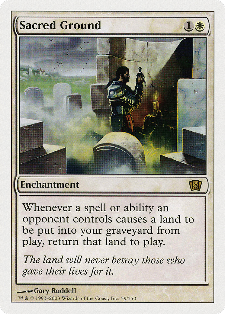 Sacred Ground (8ED-039) - Eighth Edition - Premium MTG Single from Wizards of the Coast - Just $0.10! Shop now at Game Crave Tournament Store