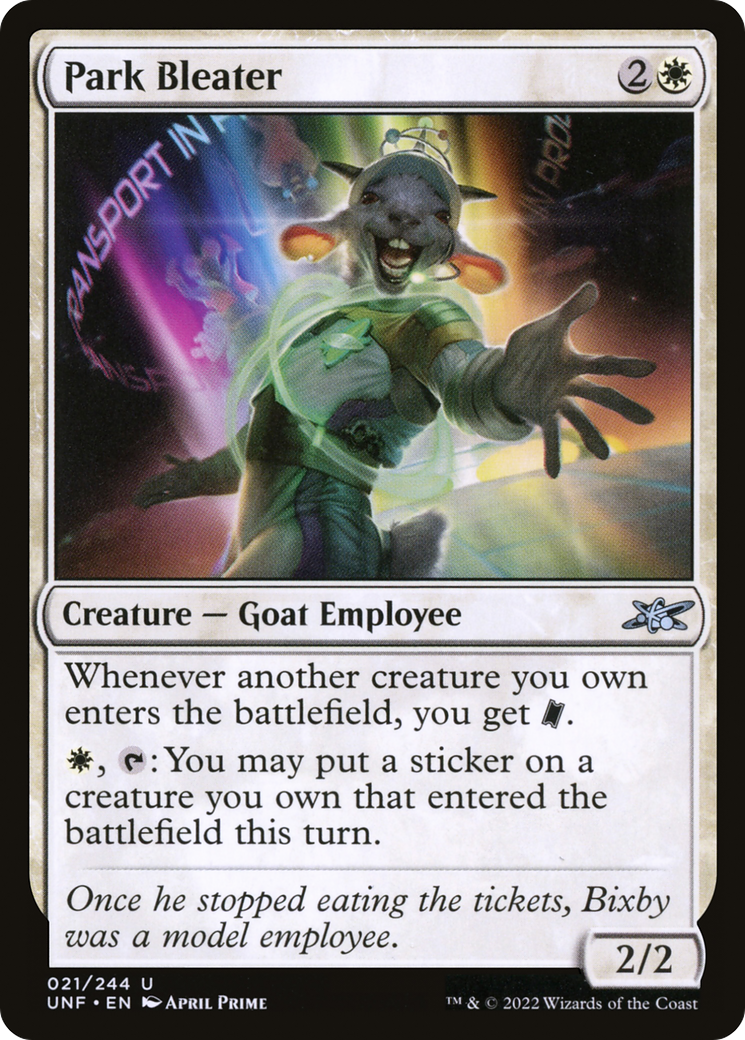 Park Bleater (UNF-021) - Unfinity - Premium MTG Single from Wizards of the Coast - Just $0.08! Shop now at Game Crave Tournament Store