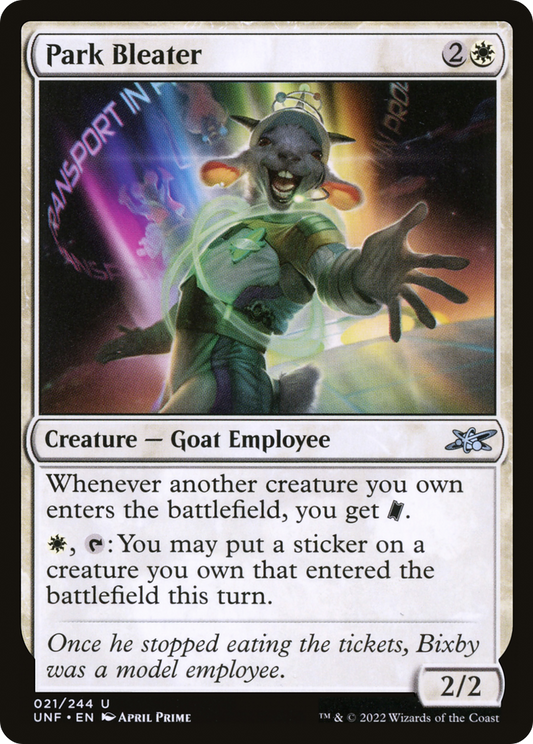 Park Bleater (UNF-021) - Unfinity - Premium MTG Single from Wizards of the Coast - Just $0.08! Shop now at Game Crave Tournament Store