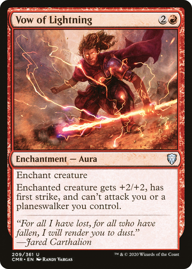Vow of Lightning (CMR-209) - Commander Legends - Premium MTG Single from Wizards of the Coast - Just $0.25! Shop now at Game Crave Tournament Store