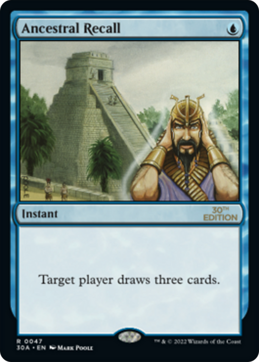 Ancestral Recall (30A-047) - 30th Anniversary Edition - Premium MTG Single from Wizards of the Coast - Just $490.58! Shop now at Game Crave Tournament Store