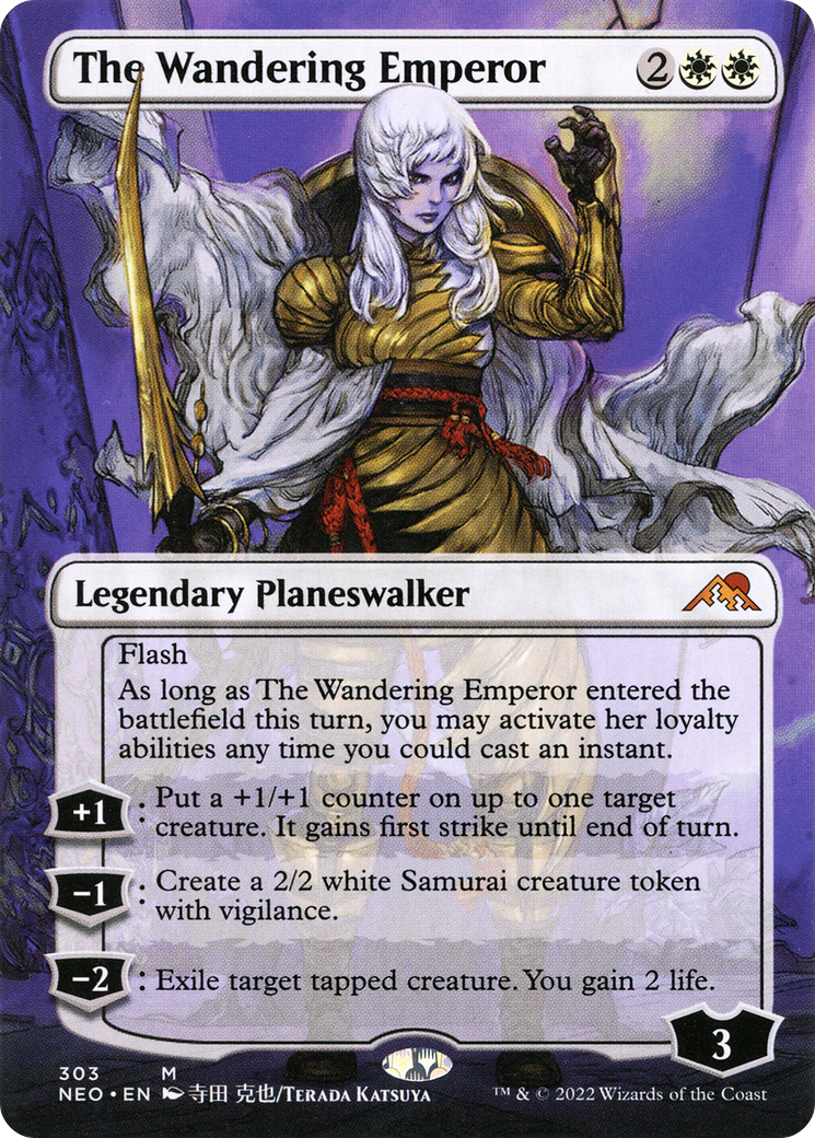 The Wandering Emperor (NEO-303) - Kamigawa: Neon Dynasty (Borderless) Foil - Premium MTG Single from Wizards of the Coast - Just $6.62! Shop now at Game Crave Tournament Store