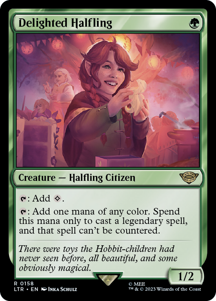 Delighted Halfling (LTR-158) - The Lord of the Rings: Tales of Middle-earth - Premium MTG Single from Wizards of the Coast - Just $2.90! Shop now at Game Crave Tournament Store