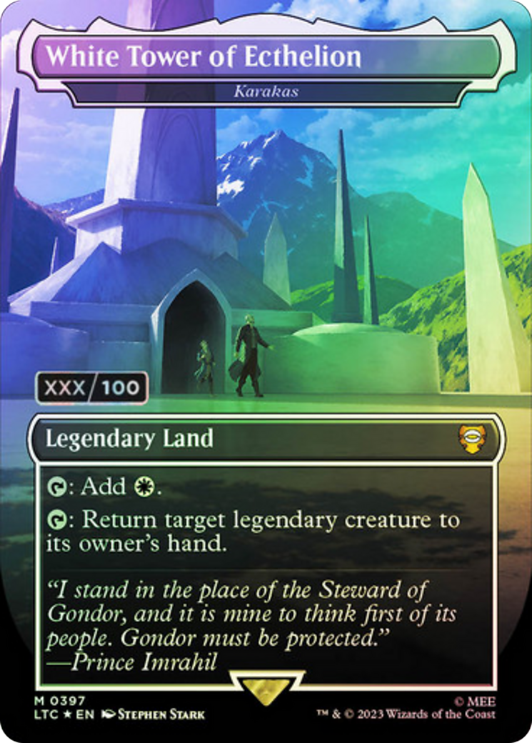 Karakas (LTC-397Z) - Tales of Middle-earth Commander / White Tower of Ecthelion (Borderless) Foil - Premium MTG Single from Wizards of the Coast - Just $1000! Shop now at Game Crave Tournament Store
