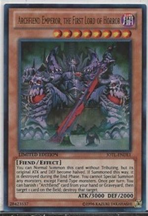 Archfiend Emperor, the First Lord of Horror (JOTL-ENDE1) - Judgment of the Light Limited - Premium Yugioh Single from Konami - Just $0.31! Shop now at Game Crave Tournament Store