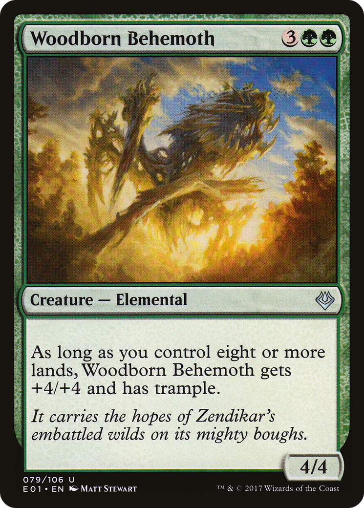 Woodborn Behemoth (E01-079) - Archenemy: Nicol Bolas - Premium MTG Single from Wizards of the Coast - Just $0.08! Shop now at Game Crave Tournament Store