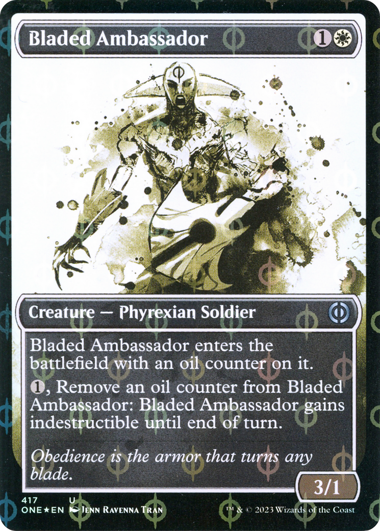 Bladed Ambassador (ONE-417) - Phyrexia: All Will Be One: (Showcase) Foil - Premium MTG Single from Wizards of the Coast - Just $0.08! Shop now at Game Crave Tournament Store
