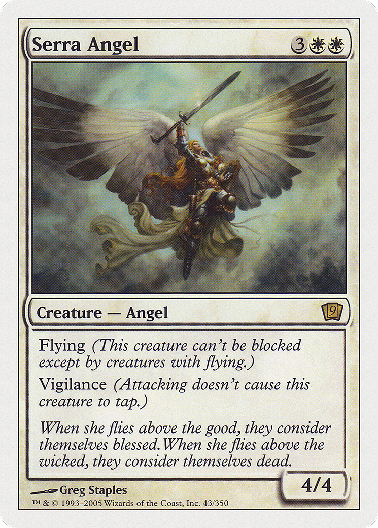 Serra Angel (9ED-043) - Ninth Edition - Premium MTG Single from Wizards of the Coast - Just $0.09! Shop now at Game Crave Tournament Store