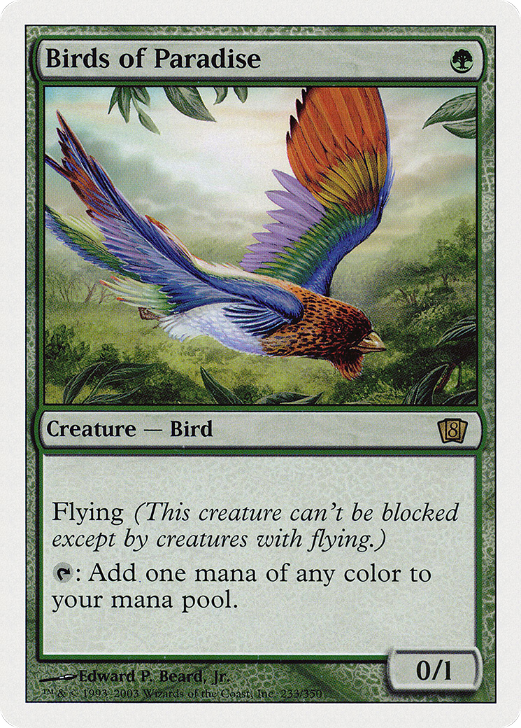 Birds of Paradise (8ED-233) - Eighth Edition - Premium MTG Single from Wizards of the Coast - Just $1.73! Shop now at Game Crave Tournament Store