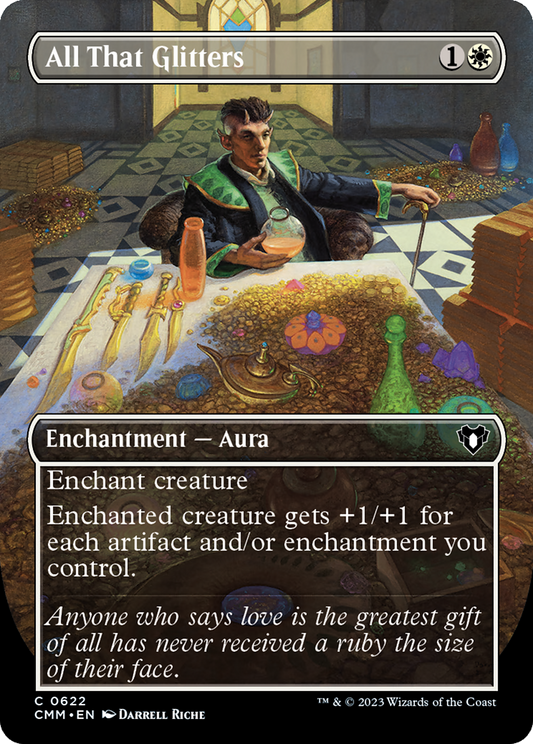 All That Glitters (CMM-622) - Commander Masters (Borderless) Foil - Premium MTG Single from Wizards of the Coast - Just $0.11! Shop now at Game Crave Tournament Store